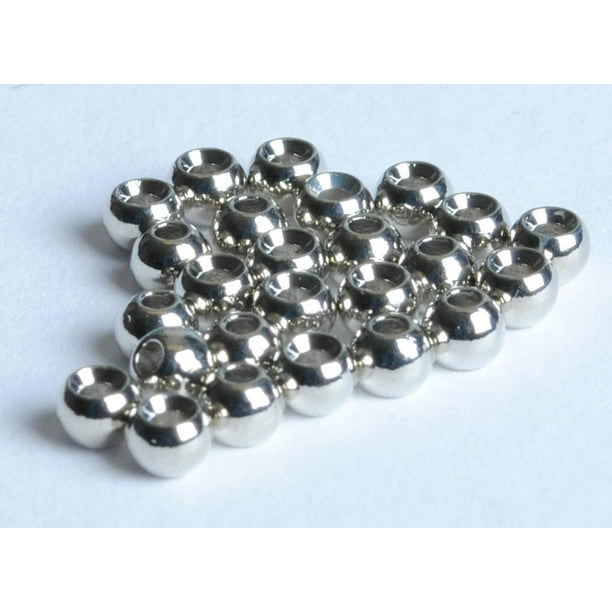 TUNGSTEN FLY TYING BEADS SILVER 4.5 MM 3//16/" 100 COUNT